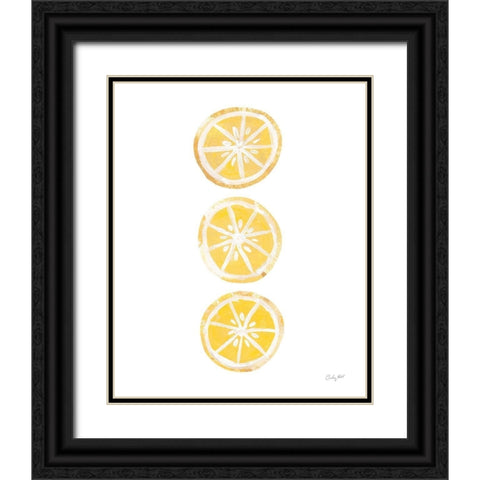Lemon Slices II Black Ornate Wood Framed Art Print with Double Matting by Prahl, Courtney