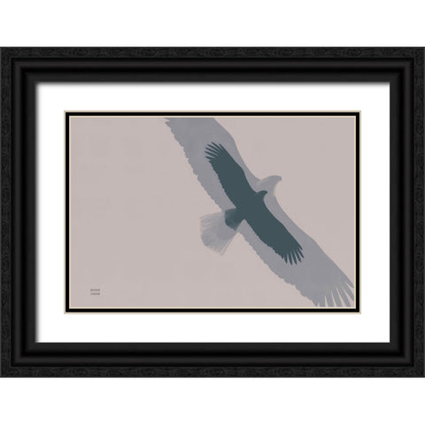 Double Eagle Flight Black Ornate Wood Framed Art Print with Double Matting by Larson, Nathan