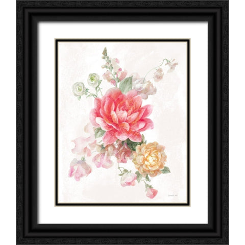 Sorbet Floret IV Black Ornate Wood Framed Art Print with Double Matting by Nai, Danhui