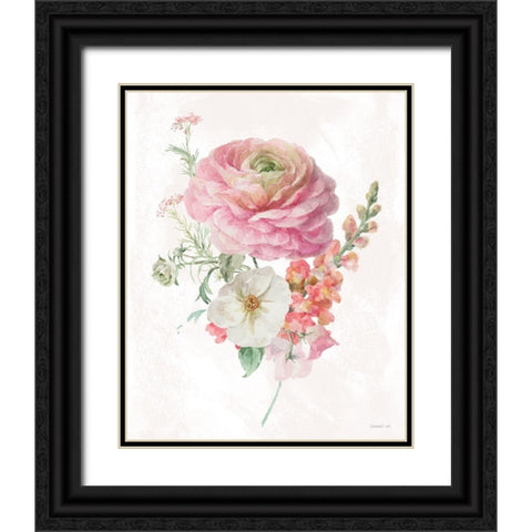 Sorbet Floret V Black Ornate Wood Framed Art Print with Double Matting by Nai, Danhui