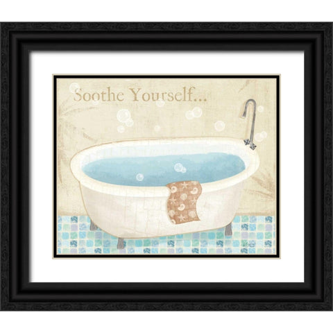 Mosaic Bath I Black Ornate Wood Framed Art Print with Double Matting by Charron, Veronique