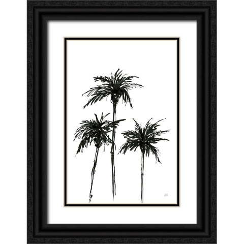 Dark Palms I Black Ornate Wood Framed Art Print with Double Matting by Paschke, Chris