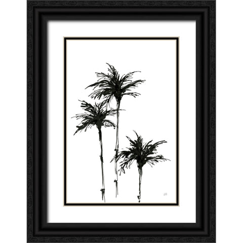Dark Palms II Black Ornate Wood Framed Art Print with Double Matting by Paschke, Chris