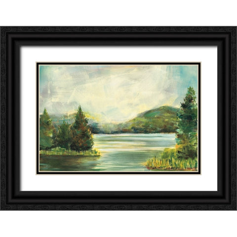 Silver Lake Light Crop Black Ornate Wood Framed Art Print with Double Matting by Schlabach, Sue