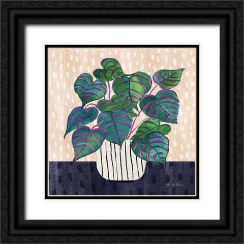 Potted Jewels I Abstract Black Ornate Wood Framed Art Print with Double Matting by Zaman, Farida