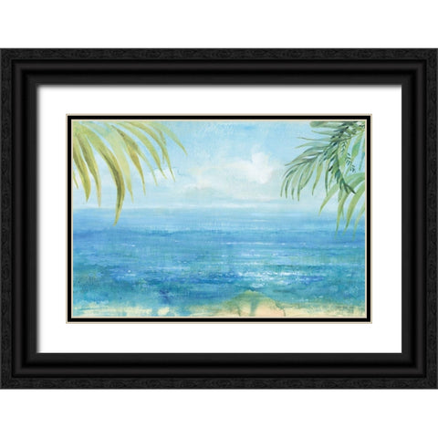 Sea Sparkle I Tropical Black Ornate Wood Framed Art Print with Double Matting by Nai, Danhui