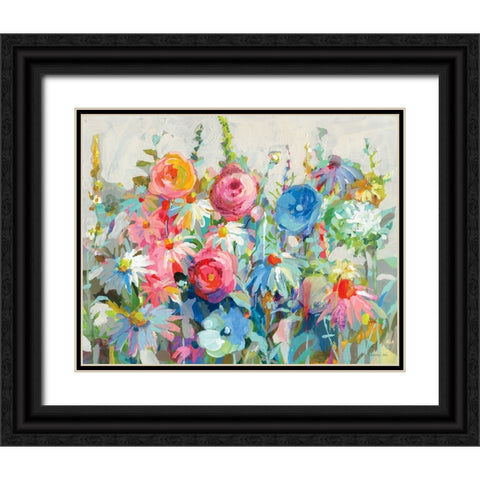 All the Bright Flowers Black Ornate Wood Framed Art Print with Double Matting by Nai, Danhui
