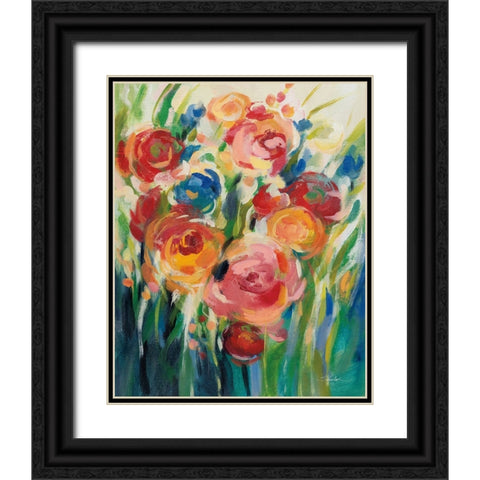 Bright Bloom I Black Ornate Wood Framed Art Print with Double Matting by Vassileva, Silvia