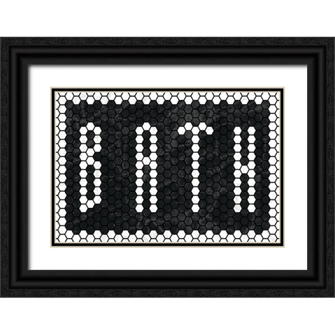 Bath Tiles Inverted Black Ornate Wood Framed Art Print with Double Matting by Wild Apple Portfolio