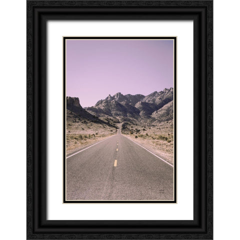Road to Old West Purple Black Ornate Wood Framed Art Print with Double Matting by Larson, Nathan