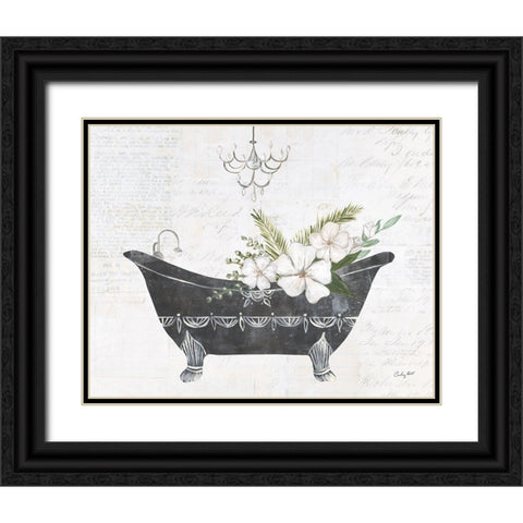 Floral Bath I Flipped Black Ornate Wood Framed Art Print with Double Matting by Prahl, Courtney