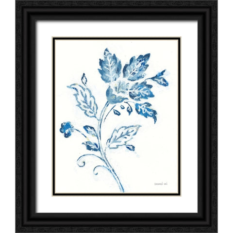 Exotic Elegance Floral I Black Ornate Wood Framed Art Print with Double Matting by Nai, Danhui