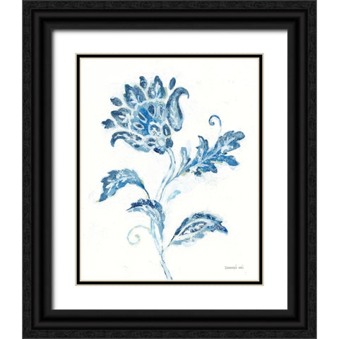 Exotic Elegance Floral II Black Ornate Wood Framed Art Print with Double Matting by Nai, Danhui