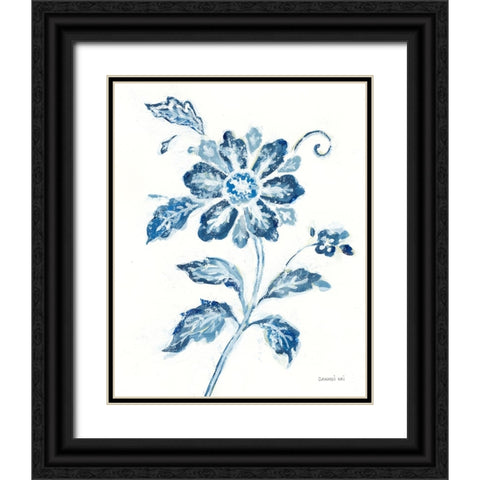 Exotic Elegance Floral IV Black Ornate Wood Framed Art Print with Double Matting by Nai, Danhui