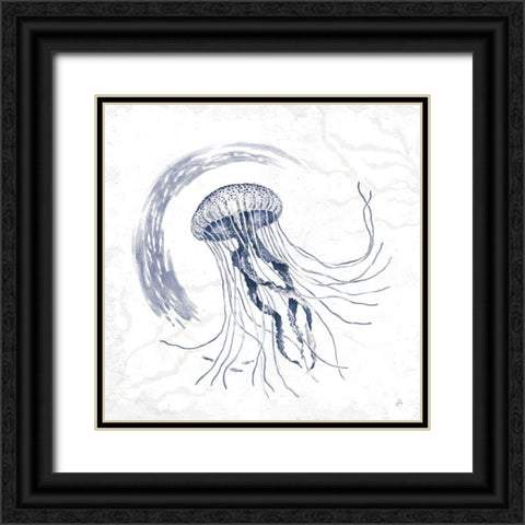 Delicate Sea IV Indigo Black Ornate Wood Framed Art Print with Double Matting by Brissonnet, Daphne