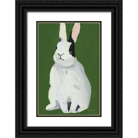 Sweet Bunny Black Ornate Wood Framed Art Print with Double Matting by Munger, Pamela