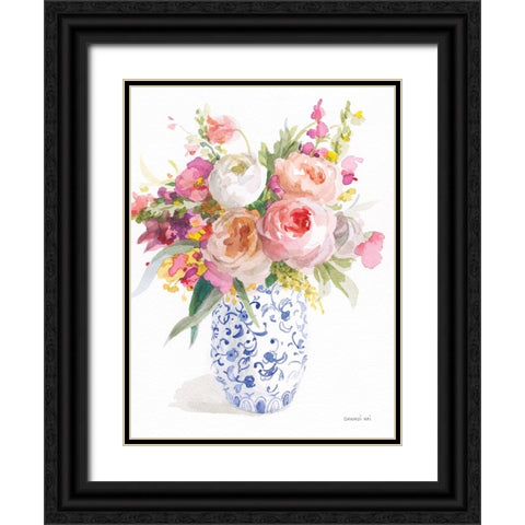 Sunday Bouquet I Black Ornate Wood Framed Art Print with Double Matting by Nai, Danhui