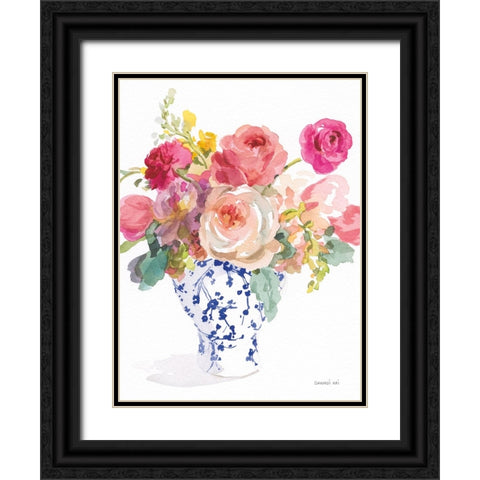 Sunday Bouquet II Black Ornate Wood Framed Art Print with Double Matting by Nai, Danhui