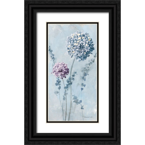 Airy Blooms I Purple Black Ornate Wood Framed Art Print with Double Matting by Nai, Danhui