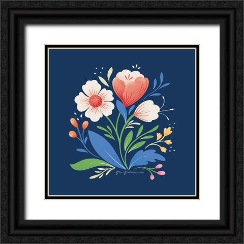 Flower Field I Bright Sq Black Ornate Wood Framed Art Print with Double Matting by Graham, Gia