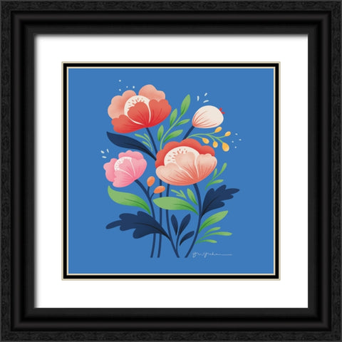 Flower Field II Bright Sq Black Ornate Wood Framed Art Print with Double Matting by Graham, Gia