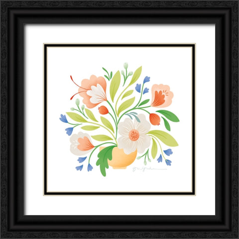 Sweet Bouquet II Bright Black Ornate Wood Framed Art Print with Double Matting by Graham, Gia