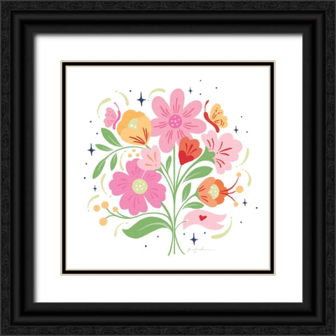 Bold Bright Bouquet I Black Ornate Wood Framed Art Print with Double Matting by Graham, Gia