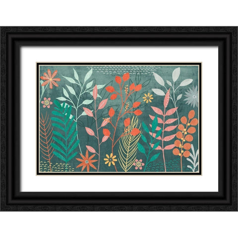 Fresh Petals I Black Ornate Wood Framed Art Print with Double Matting by Charron, Veronique