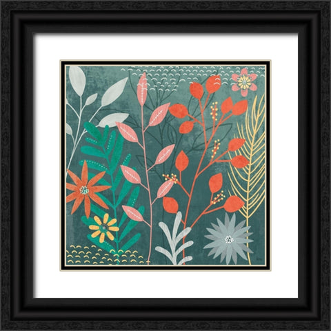 Fresh Petals II Black Ornate Wood Framed Art Print with Double Matting by Charron, Veronique