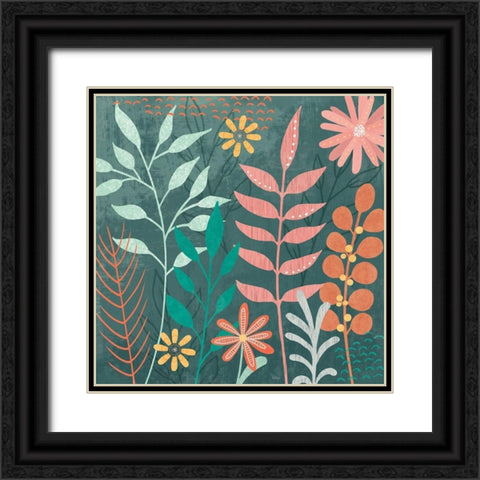 Fresh Petals III Black Ornate Wood Framed Art Print with Double Matting by Charron, Veronique