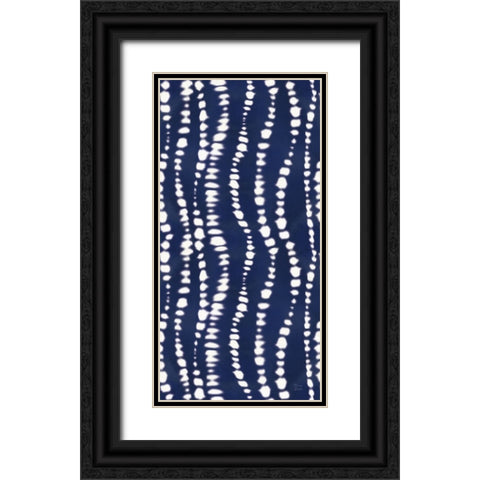 Indigo Splash Pattern IVB Panel Black Ornate Wood Framed Art Print with Double Matting by June, Dina