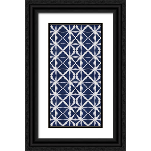 Indigo Splash Pattern VIE Panel Black Ornate Wood Framed Art Print with Double Matting by June, Dina