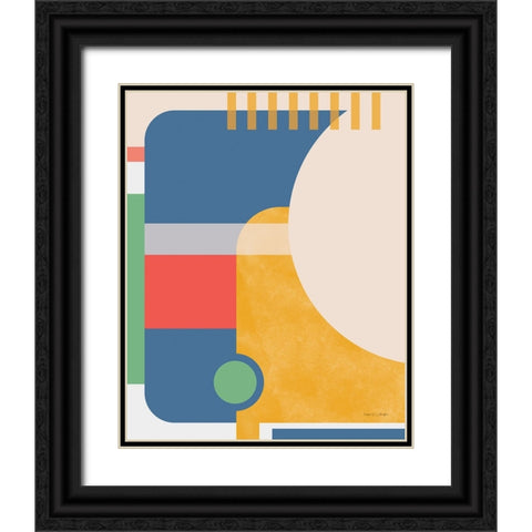 Modern Glam I Vallarta Blue Black Ornate Wood Framed Art Print with Double Matting by Gallagher, Megan