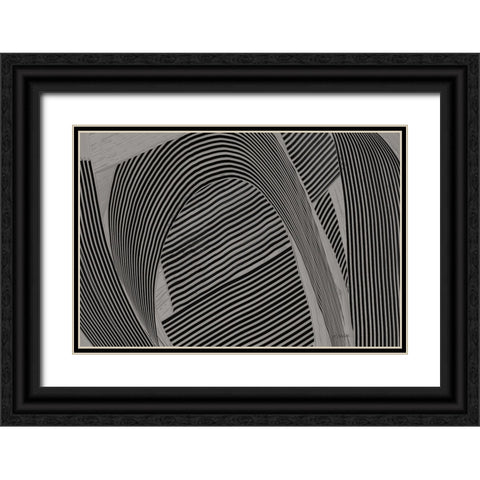 Weaving I Gray Crop Black Ornate Wood Framed Art Print with Double Matting by Schick, Mike