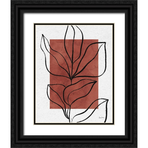 Color Block Balance II Hot Sauce Black Ornate Wood Framed Art Print with Double Matting by Thorns, Becky