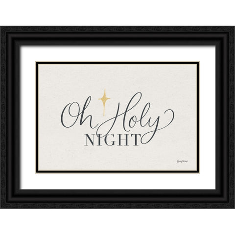 Oh Holy Night Black Ornate Wood Framed Art Print with Double Matting by Thorns, Becky