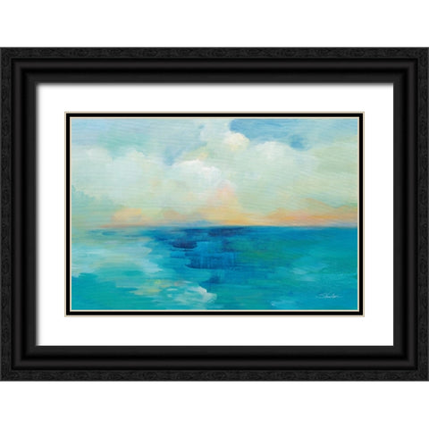 Aquarelle Sea Black Ornate Wood Framed Art Print with Double Matting by Vassileva, Silvia
