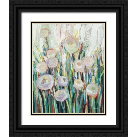 Sprinkled White Flowers II Black Ornate Wood Framed Art Print with Double Matting by Vassileva, Silvia