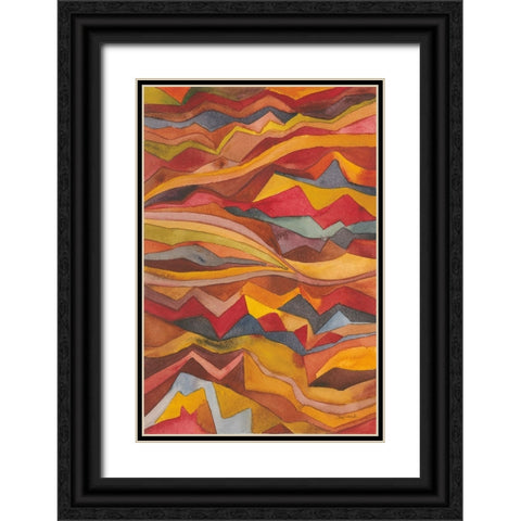 Painted Desert I Black Ornate Wood Framed Art Print with Double Matting by Warrick, Cheryl