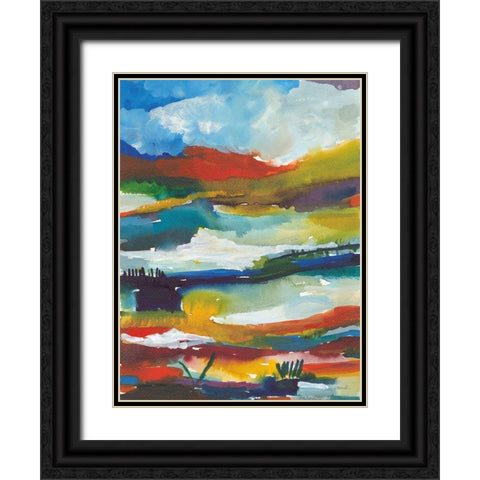 Nocturne I Black Ornate Wood Framed Art Print with Double Matting by Warrick, Cheryl