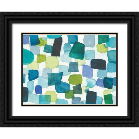 Toggle Blocks Black Ornate Wood Framed Art Print with Double Matting by Warrick, Cheryl