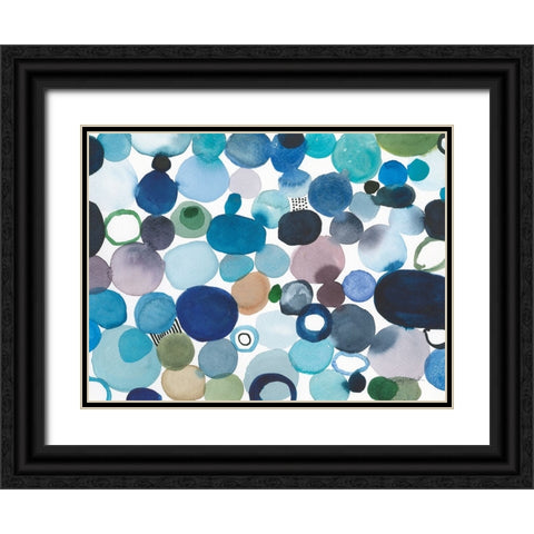 Toggle Pebbles Black Ornate Wood Framed Art Print with Double Matting by Warrick, Cheryl