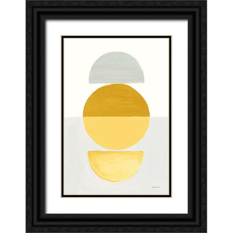In Between I Yellow Black Ornate Wood Framed Art Print with Double Matting by Nai, Danhui