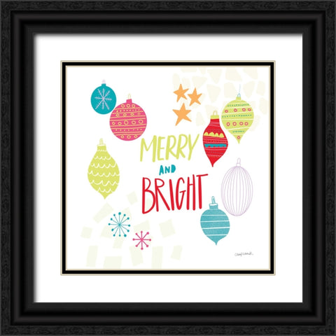 Peace Love Joy IV Bright Black Ornate Wood Framed Art Print with Double Matting by Warrick, Cheryl
