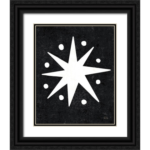 Christmas Whimsy Star Black Ornate Wood Framed Art Print with Double Matting by Mullan, Michael