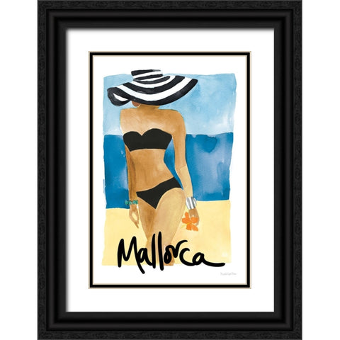 Mallorca Girl Black Ornate Wood Framed Art Print with Double Matting by Charro, Mercedes Lopez