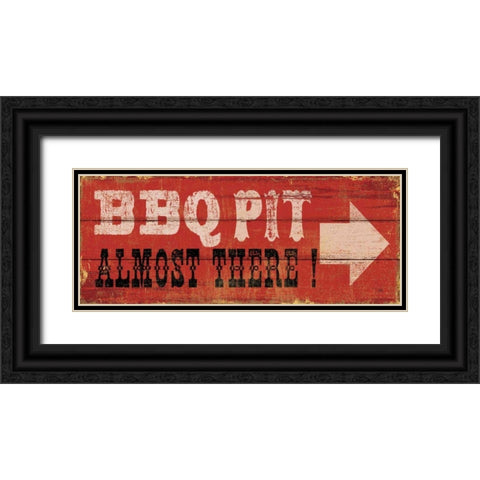 BBQ Pit Black Ornate Wood Framed Art Print with Double Matting by Pela Studio