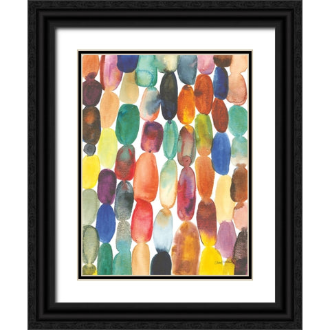 Orbs I Black Ornate Wood Framed Art Print with Double Matting by Warrick, Cheryl