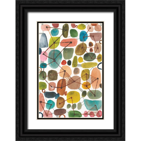 Bliss IV Black Ornate Wood Framed Art Print with Double Matting by Warrick, Cheryl