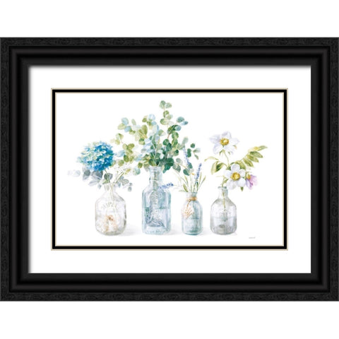 Beach Flowers I no coral Black Ornate Wood Framed Art Print with Double Matting by Nai, Danhui